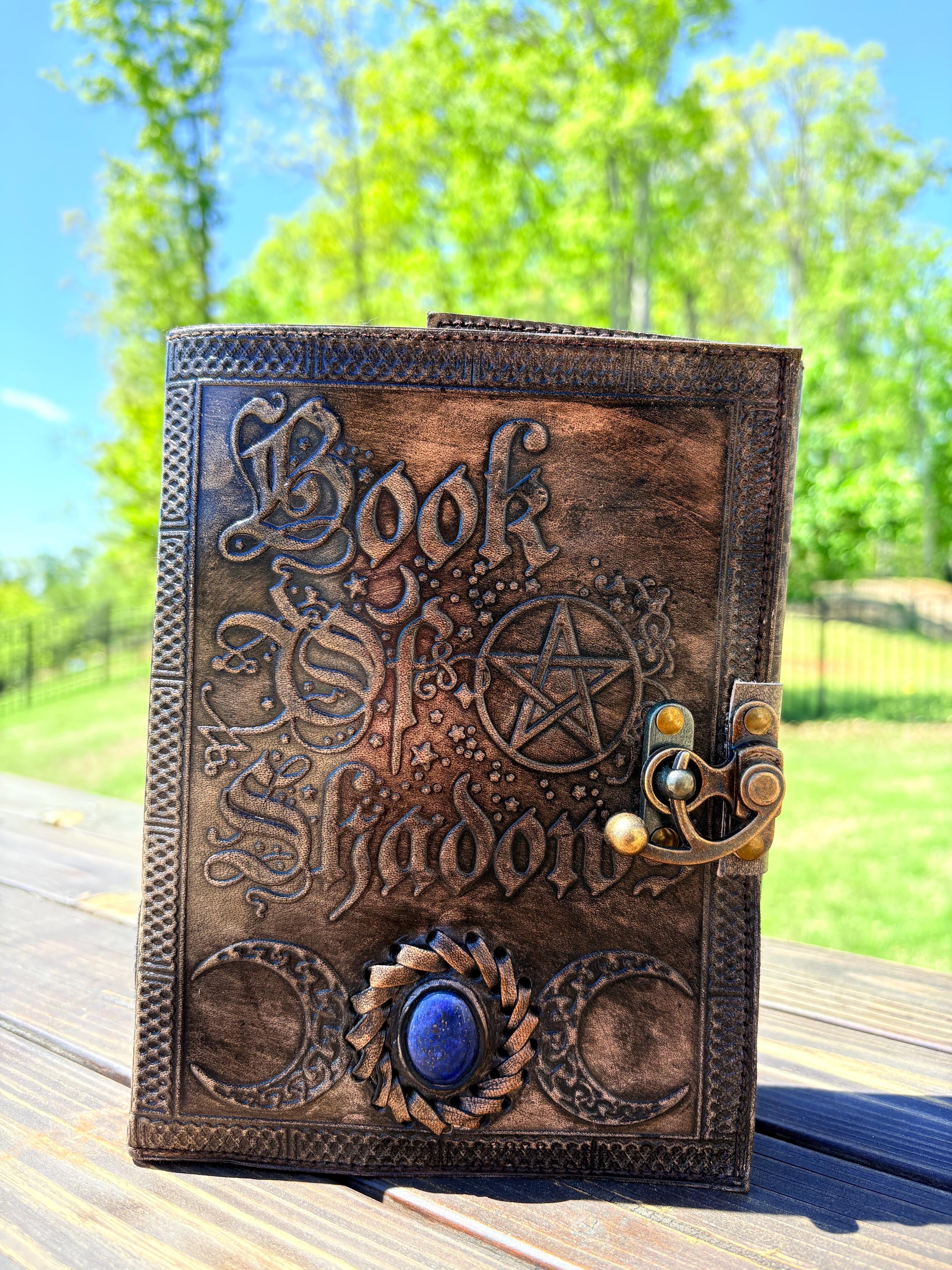 Large Leather Book of Shadows: Celtic Grimoire, 400 Page Journal