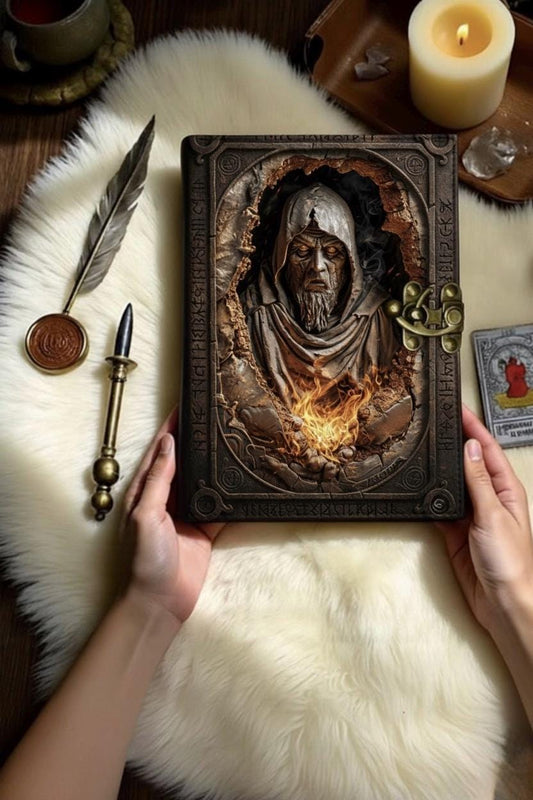 Vampire Slayer’s Grimoire | Gothic Leather Journal | Prop Replica Book of the Dead | Buffy Inspired Spell Book Dark Academia Book of Shadows