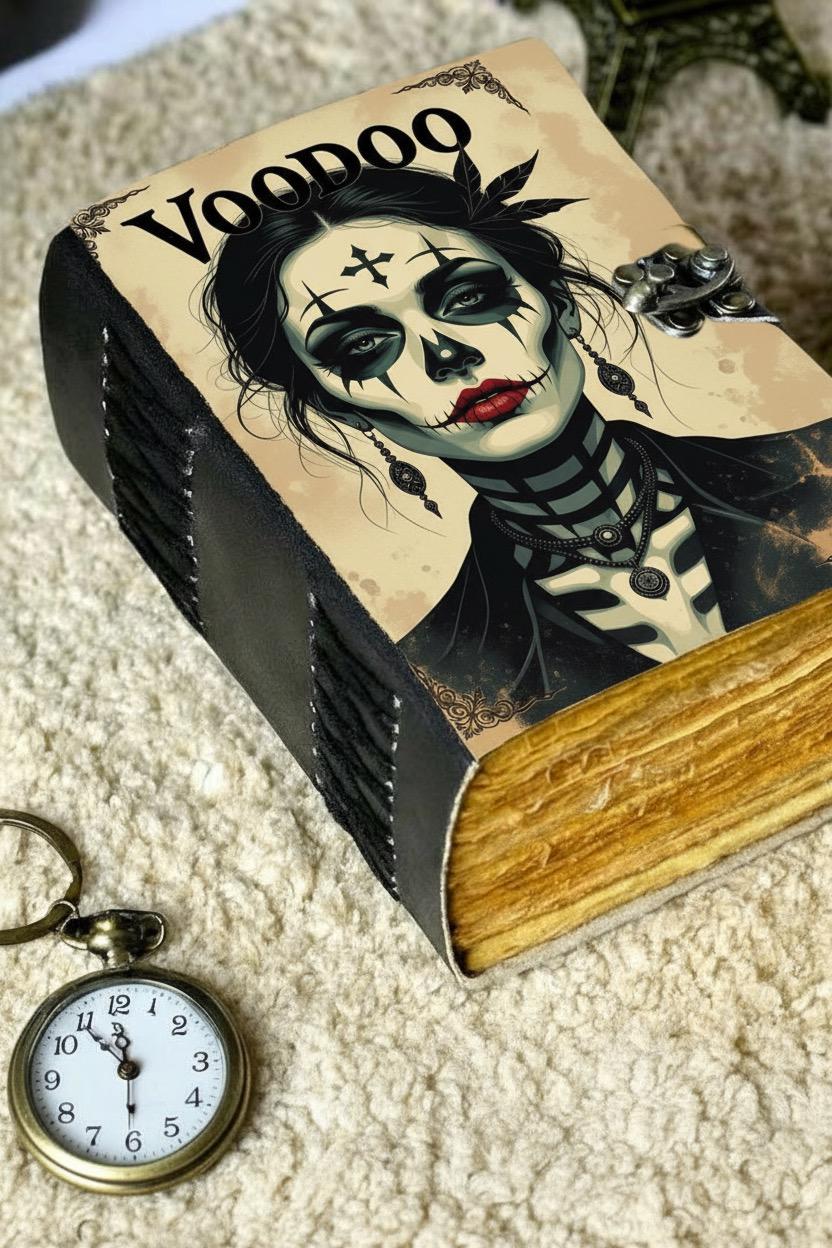 400 Page Large Voodoo Spell Book Leather Grimoire Journal: Wiccan Notebook with Wiccan Book of Shadows Witchcraft Journal and Notebook