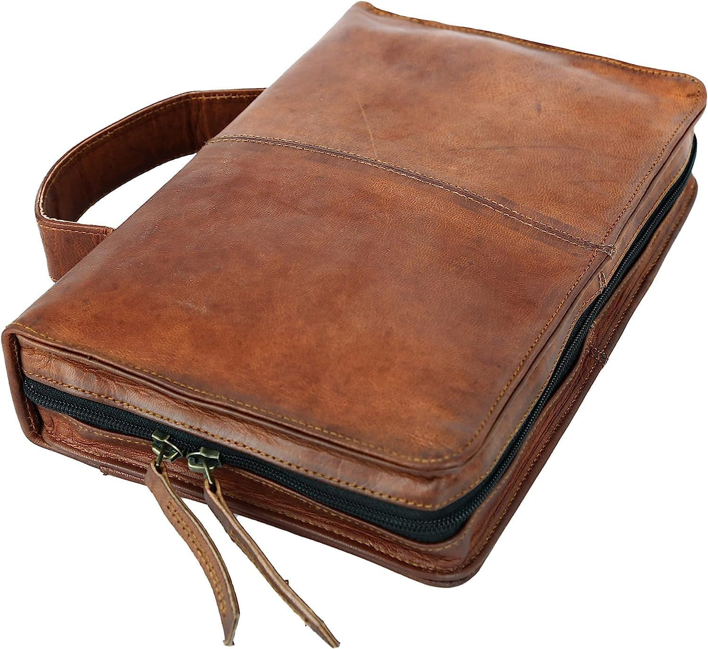 Leather Bible Cover Book Cover Planner Cover with Handle