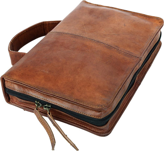Leather Bible Cover Book Cover Planner Cover with Handle