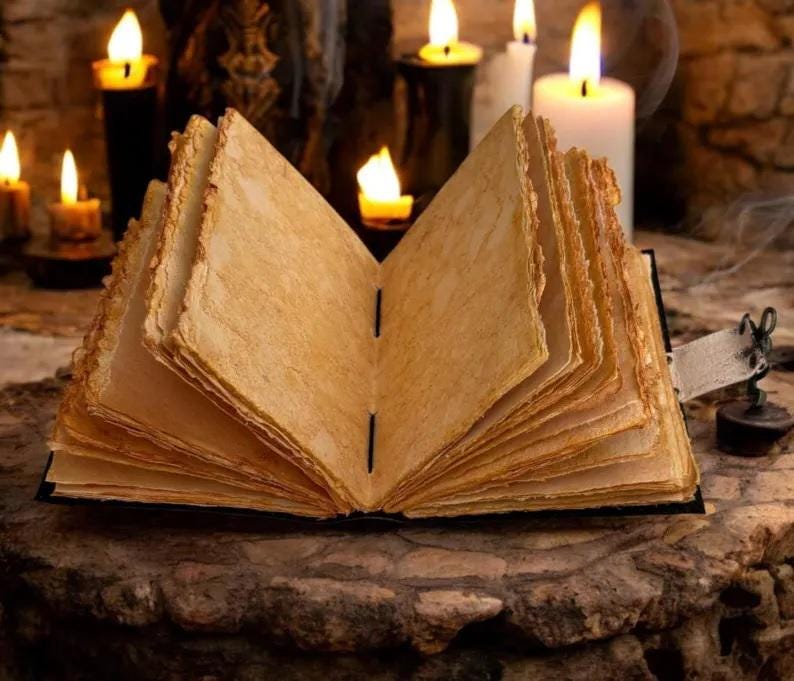 Luna Moth Leather Journal: Blank Spell Book of Shadows, Witchcraft Supplies