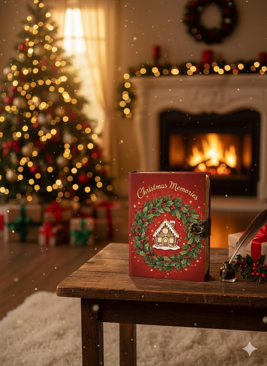 Christmas leather Journal Book of Shadows Vintage Holiday Journal Christmas Gifts