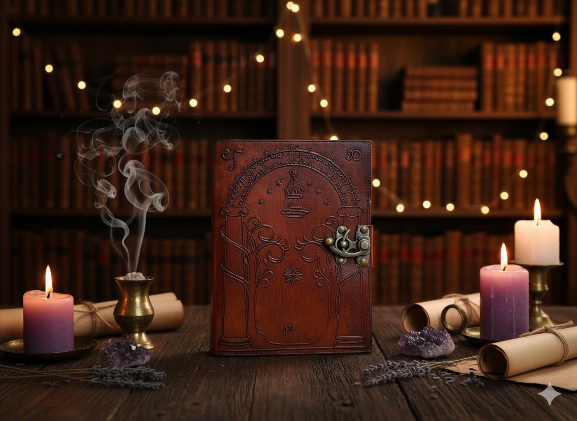 Handmade Leather Journal: Doors of Durin, D&D Spell Book