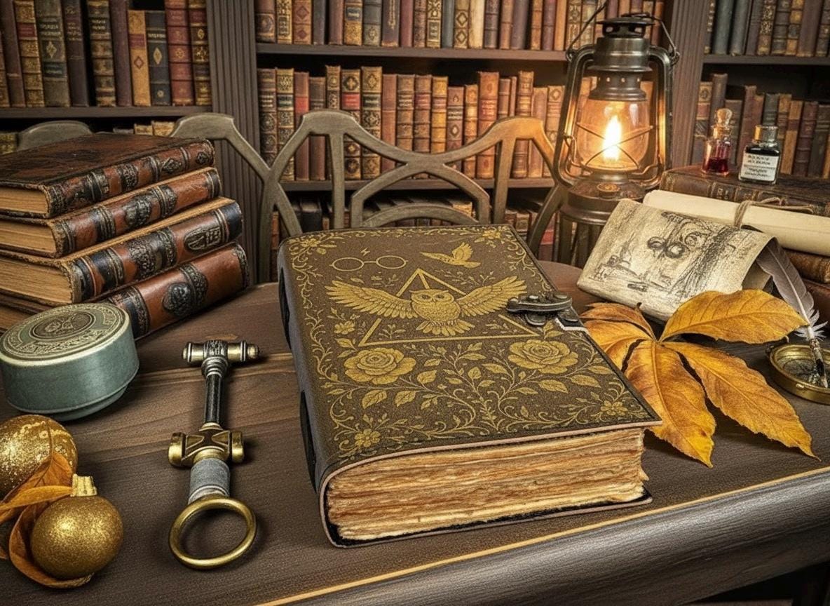 400 Page Owl Grimoire Journal – Blank Book of Shadows | Leather Spell Book of Wisdom | Handmade Witchy Sketchbook Owl Magic Tarot Notebook