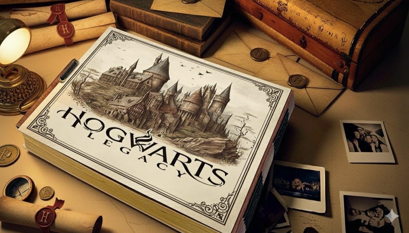 Harry Potter Memory book Custom Photo Album, Hogwarts Legacy Leather Scrapbook Adventure Book Journal Harry Potter Gift for Him and Her,