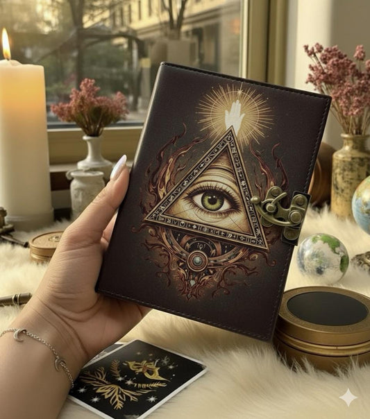 Iluminate Grimoire Vintage leather journal, Raven Leather Journal, Blank spell book of shadows Halloween Gifts For Him Her