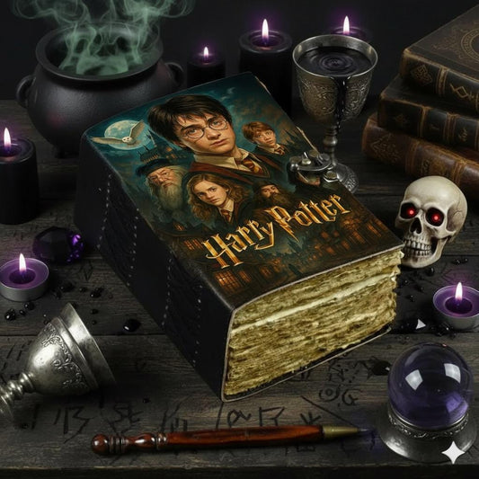 Harry Potter Leather Journal, Harry Potter Gifts Leather Journal, Book of shadows Grimoire Leather Journal, Wizard  Spell Harry Potter Book