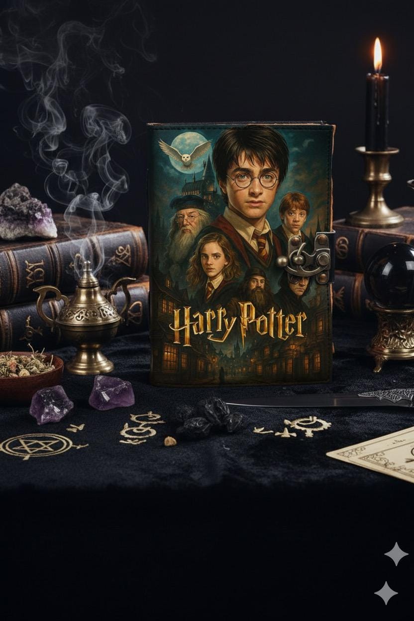 Harry Potter Leather Journal, Harry Potter Gifts Leather Journal, Book of shadows Grimoire Leather Journal, Wizard  Spell Harry Potter Book