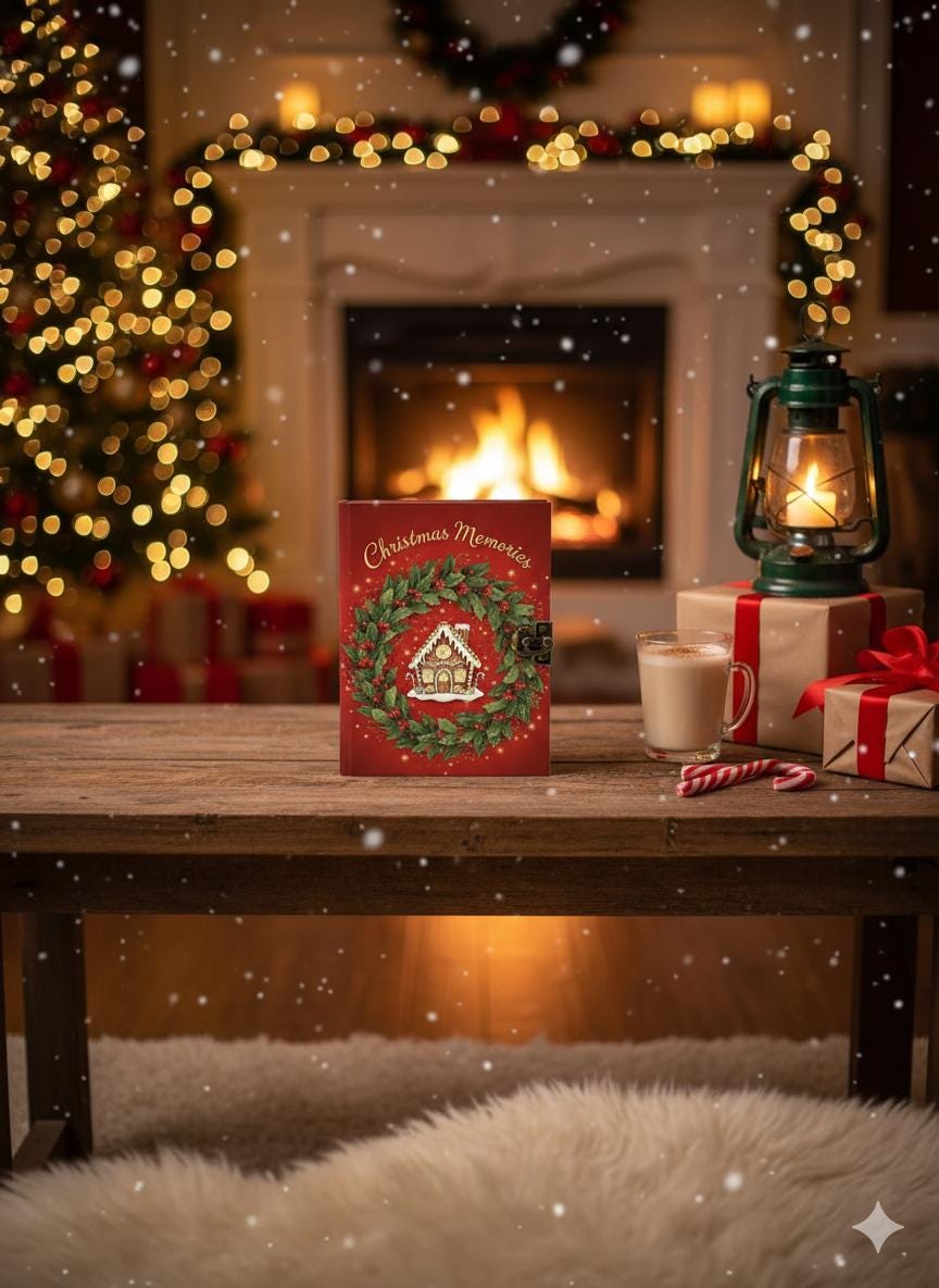 Christmas leather Journal Book of Shadows Vintage Holiday Journal Christmas Gifts