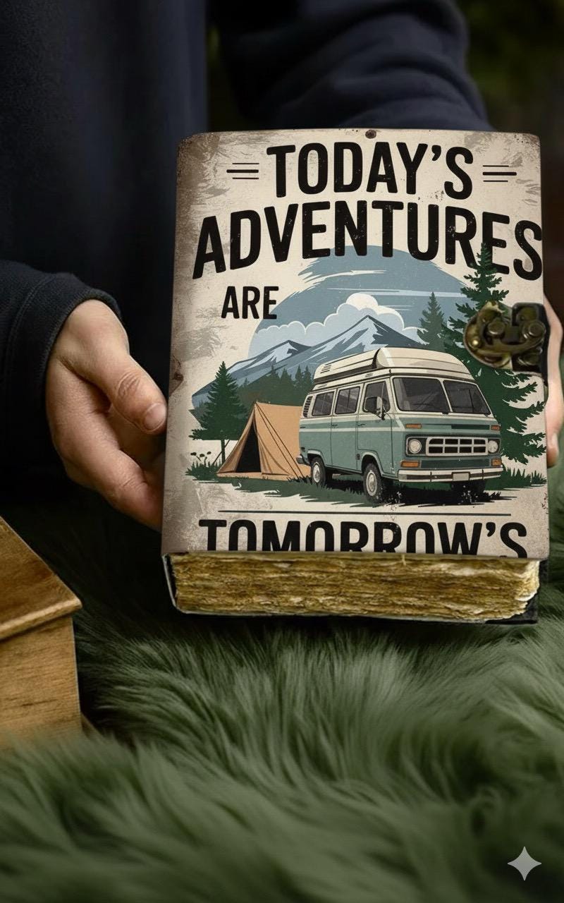 Adventures Leather Journal Memories Travel Leather Journal Grimoire Book of Shadows Vintage Sketchbook Journal gifts for Women