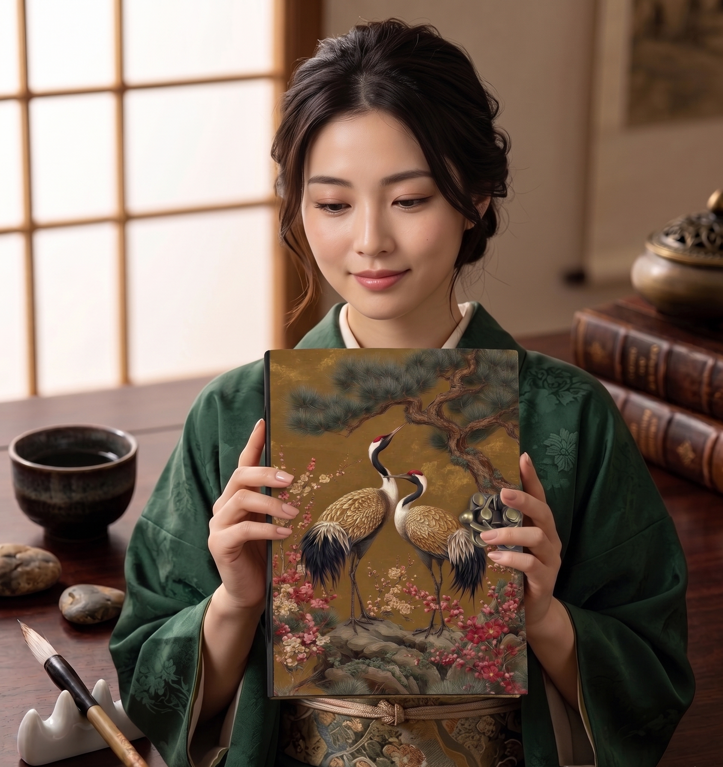 Japanese Crane Leather Journal