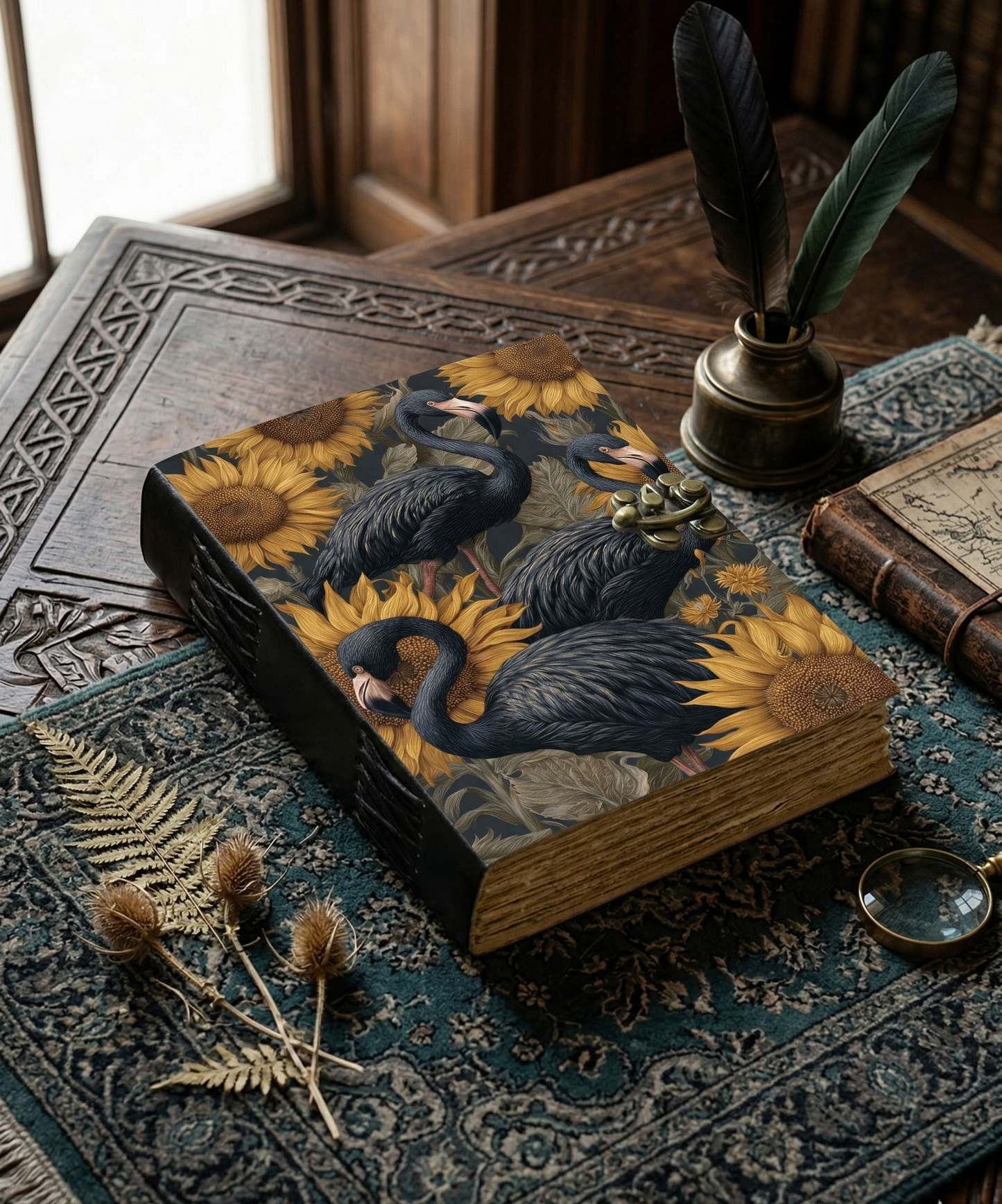 Black Flamingo Leather Journal