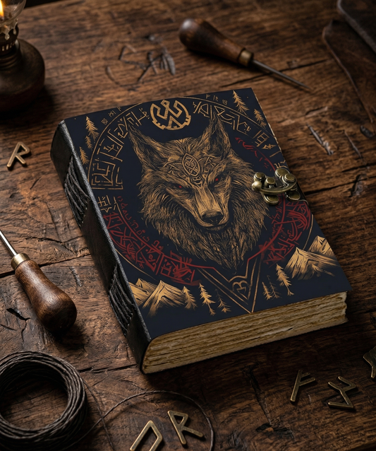 Fenrir Nordic Design, Viking Journal, Viking enthusiast, Gift for Norse Mythology Lovers, Folklore