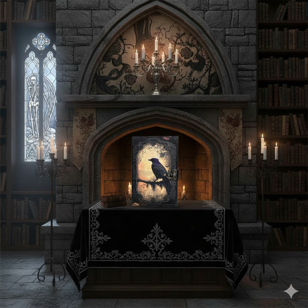 Raven Leather Grimoire Journal: Vintage Spell Book of Shadows Witchcraft Raven Leather Journal, Leather Valentine Journal gifts for women