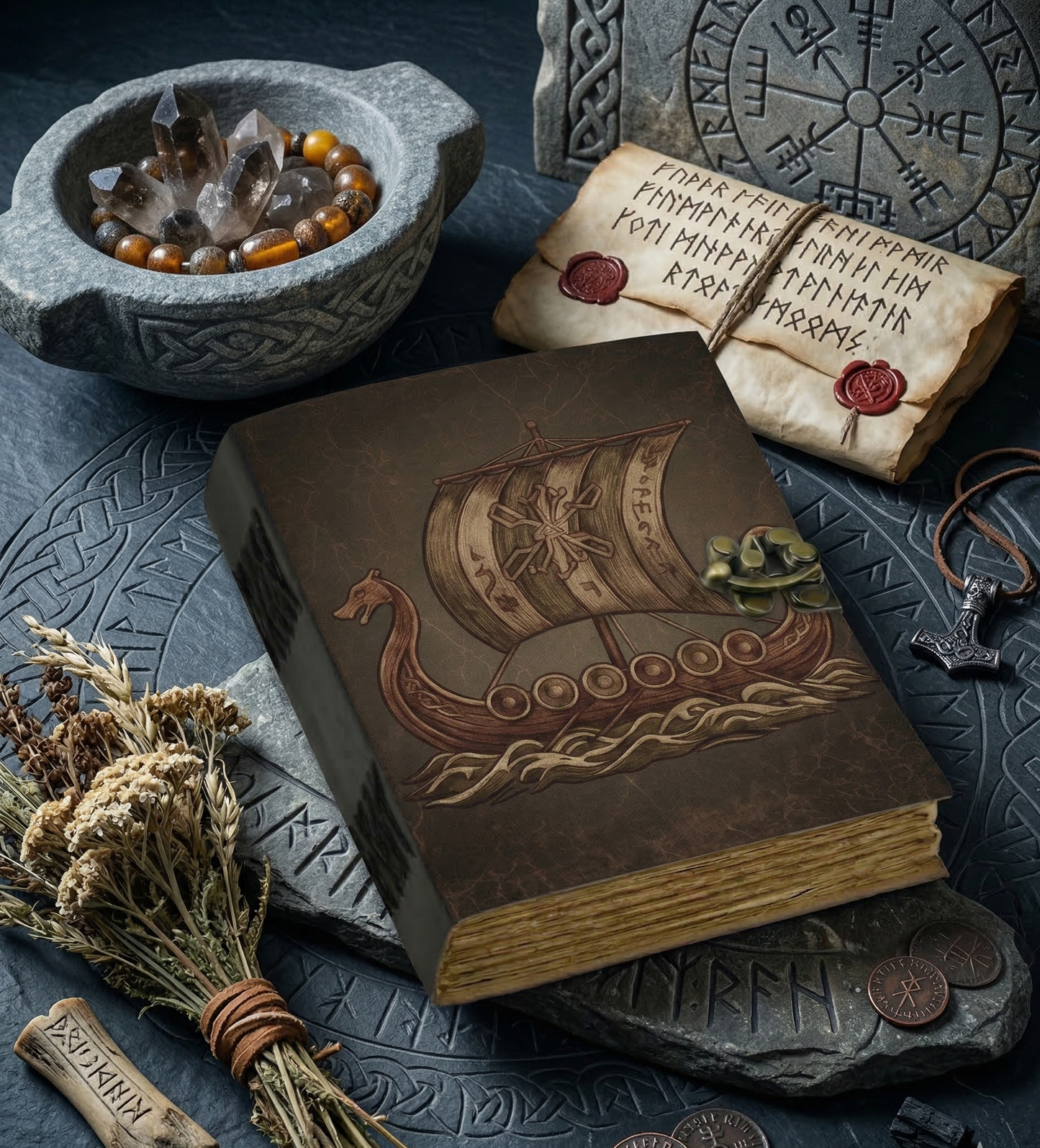 Classic Norse Viking LongShip design Journal