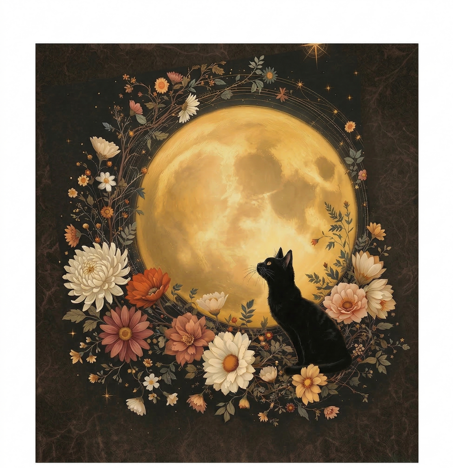 Cat and Moon leather Journal