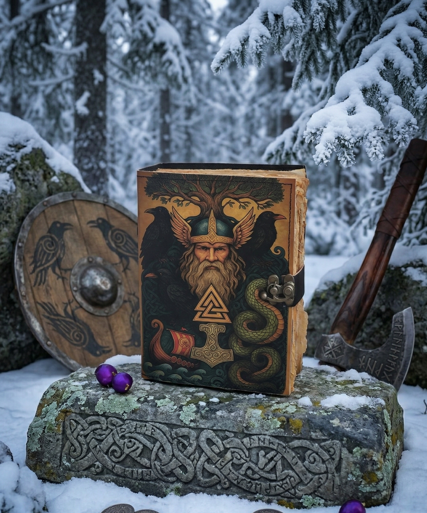 Odin Leather Journal, Viking Norse Notebook, Book Of Shadows