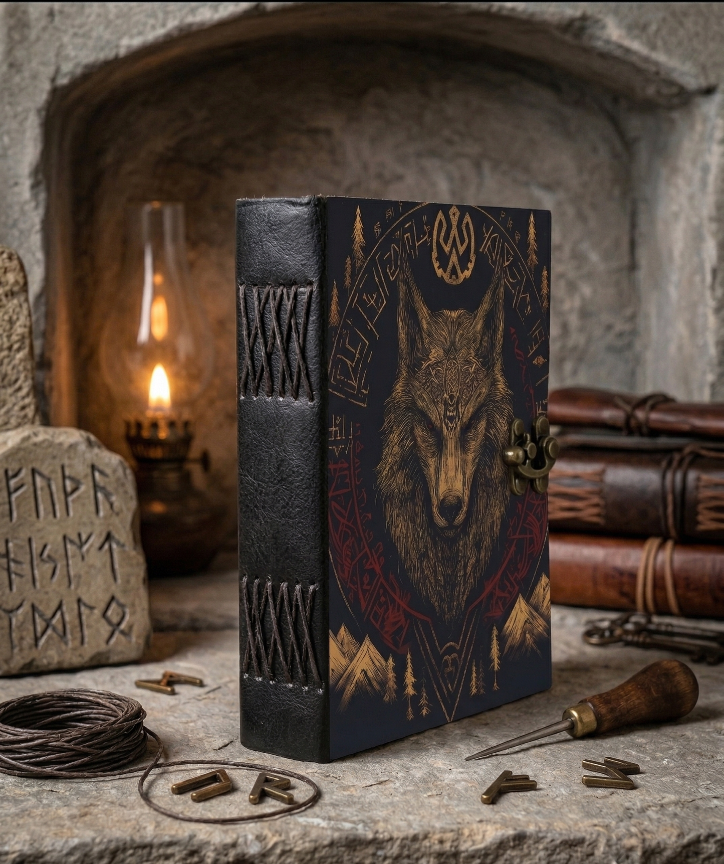 Fenrir Nordic Design, Viking Journal, Viking enthusiast, Gift for Norse Mythology Lovers, Folklore