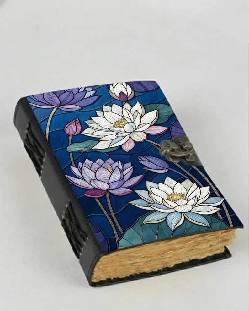 Flower Leather Journal Lotus Journal