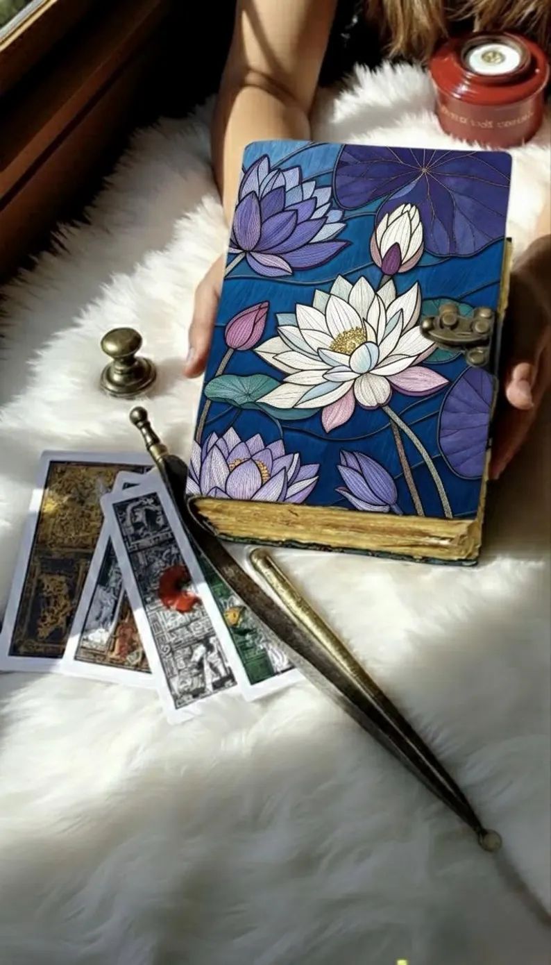 Flower Leather Journal Lotus Journal