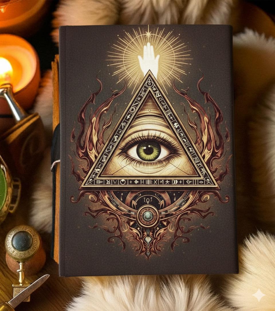 Iluminate Grimoire Vintage leather journal, Raven Leather Journal, Blank spell book of shadows Halloween Gifts For Him Her