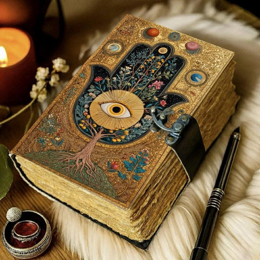 Tree Of Life Grimoire Leather Journal - Hocus Pocus Book of Shadows Notebook - Hocus Pocus Spell Book Halloween Gifts for Women