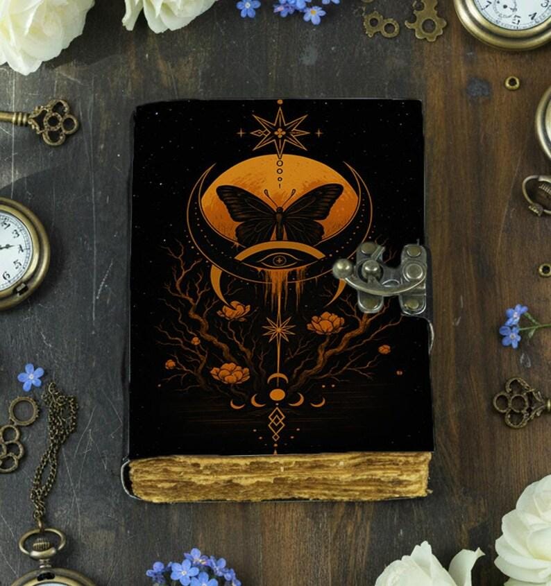 400 Pages Grimoire Leather Journal Book of Shadows – Witchcraft Journal, Vintage Wiccan Pagan Gothic Spellbook, Halloween Gift for Women