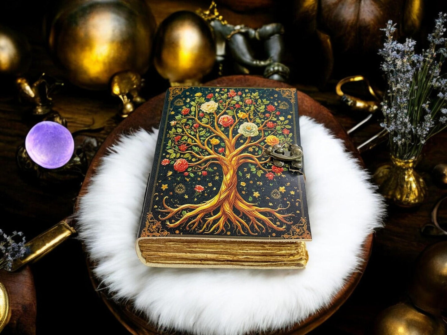 Tree of life leather Grimoire Journal