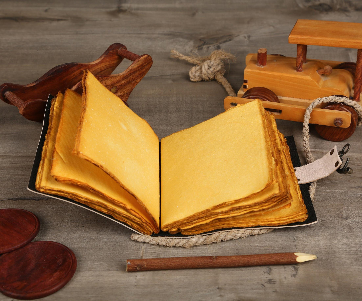 Sun Moon Grimoire Vintage leather journal, Moon Leather Journal, Blank spell book of shadows Halloween Gifts For Him Her