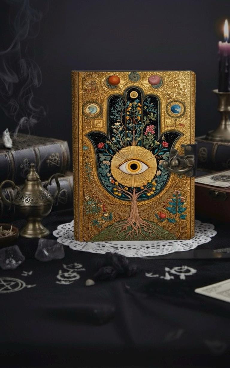 Tree Of Life Grimoire Leather Journal - Hocus Pocus Book of Shadows Notebook - Hocus Pocus Spell Book Halloween Gifts for Women