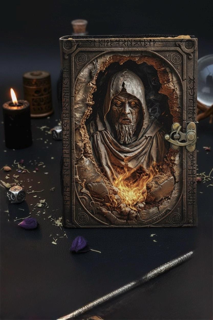 Vampyr Slayer’s Grimoire | Gothic Leather Journal | Prop Replica Book of the Dead | Buffy Inspired Spell Book Dark Academia Book of Shadows