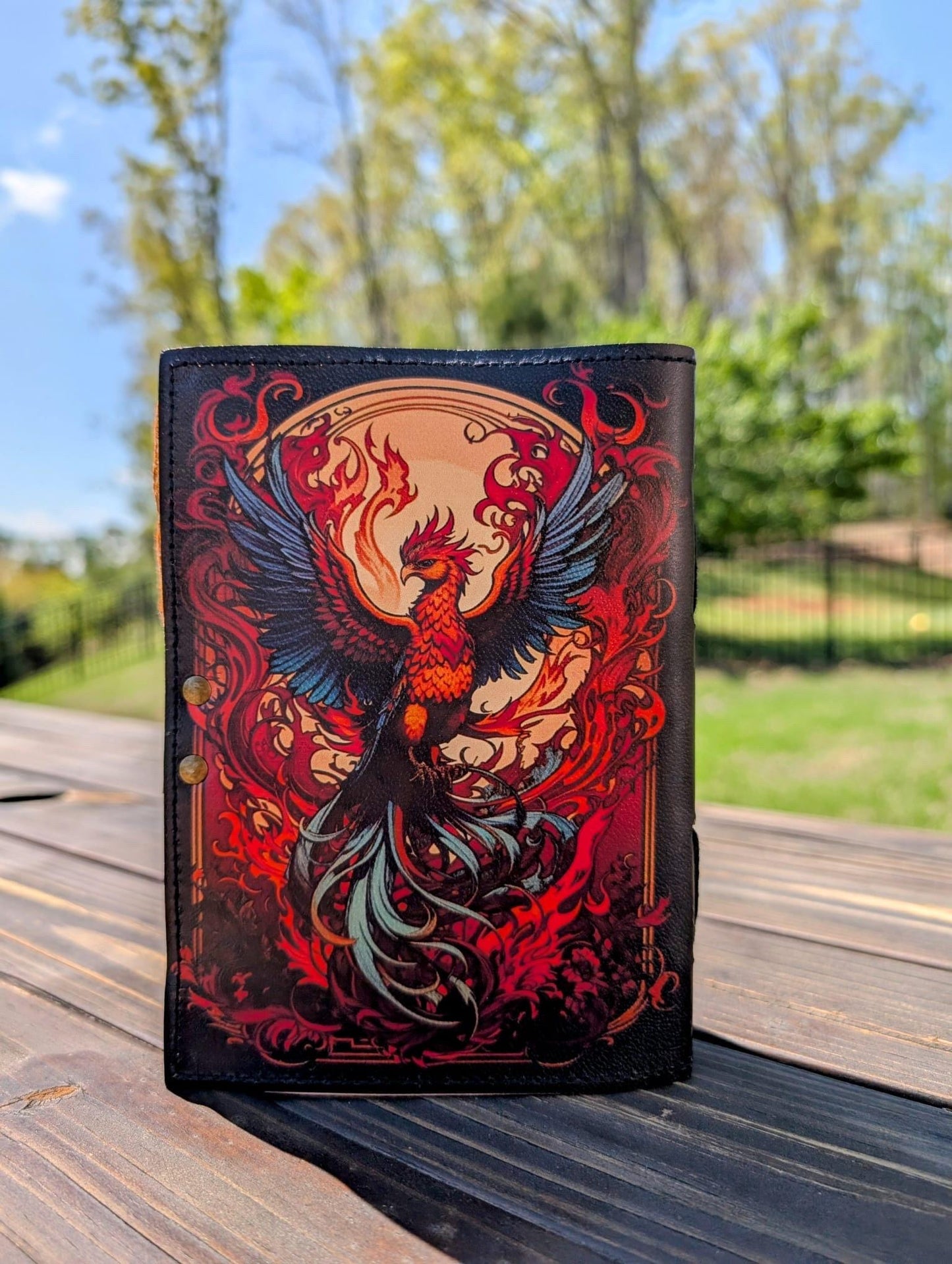 Phoenix Leather Journal: Gothic Grimoire, Handmade Book of Shadows