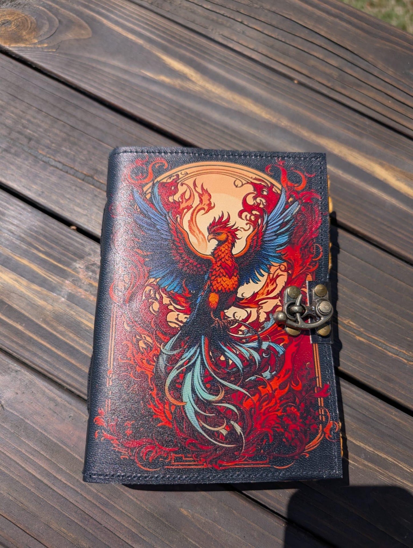 Phoenix Leather Journal: Gothic Grimoire, Handmade Book of Shadows