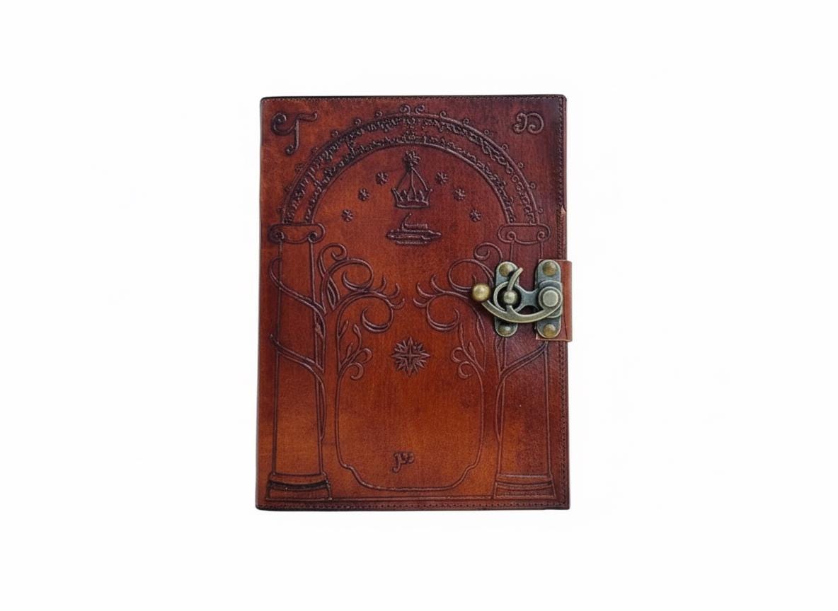 Handmade Leather Journal: Doors of Durin, D&D Spell Book
