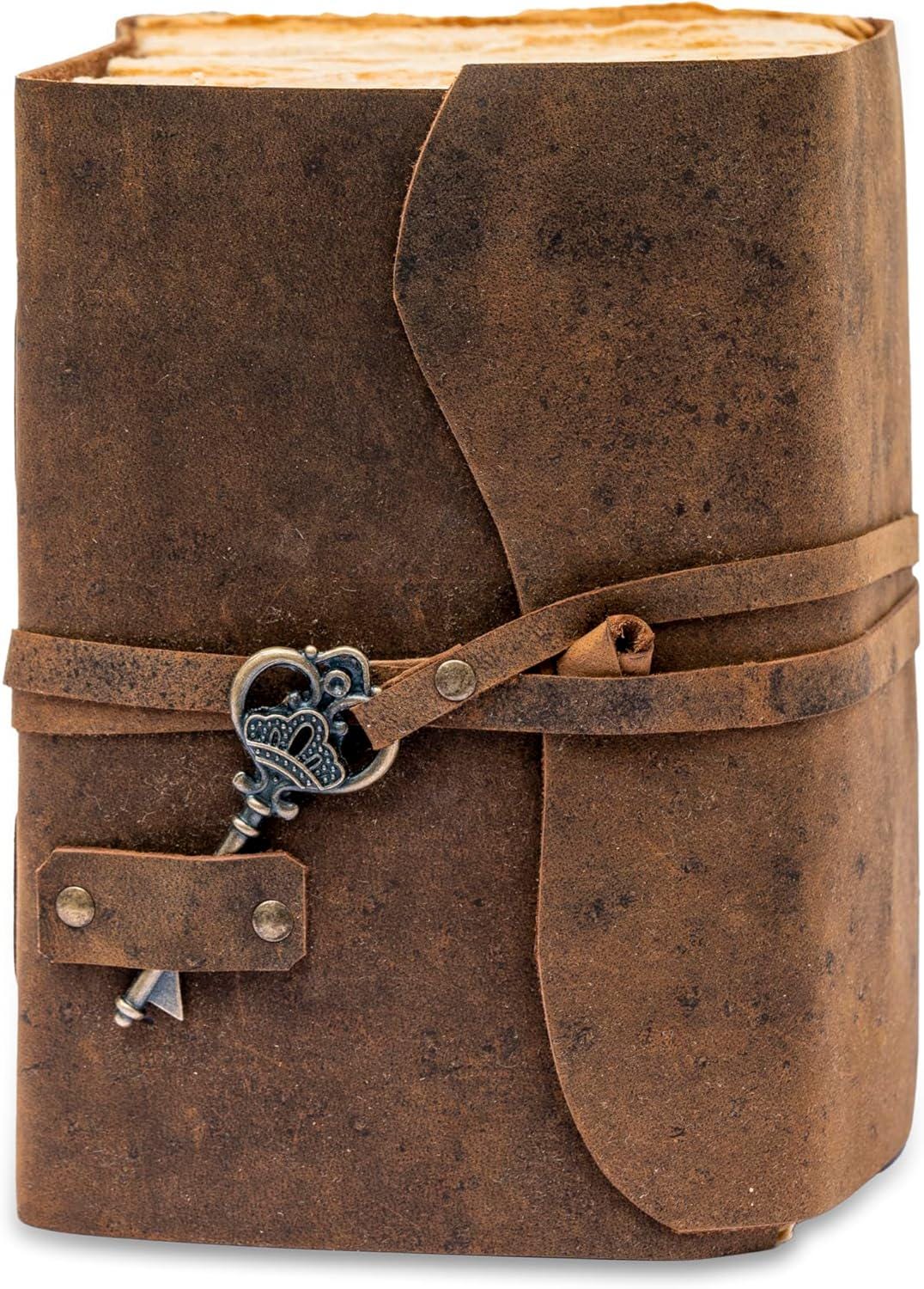600 Page Leather Journal - Spell Book of Shadows, Key Leather Journal, Travel Writing Notebook, Antique Journal Christmas Gifts For Women