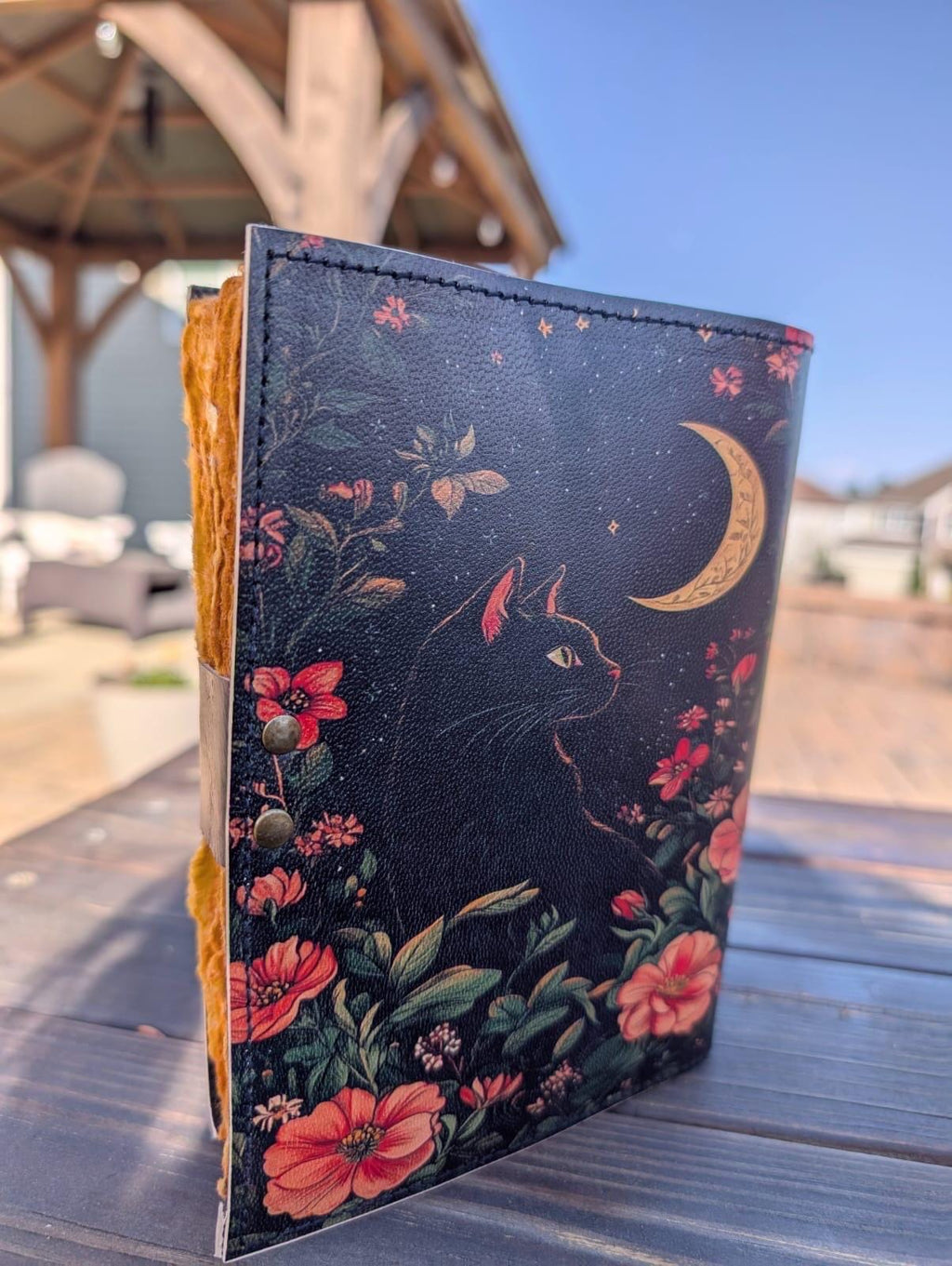 Celtic Cat Leather Grimoire Journal: Book of Shadows, 400 Pages