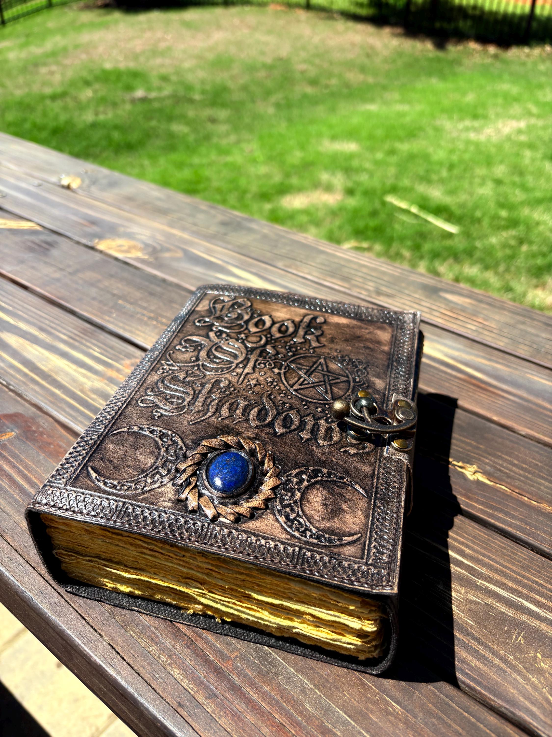 Large Leather Book of Shadows: Celtic Grimoire, 400 Page Journal