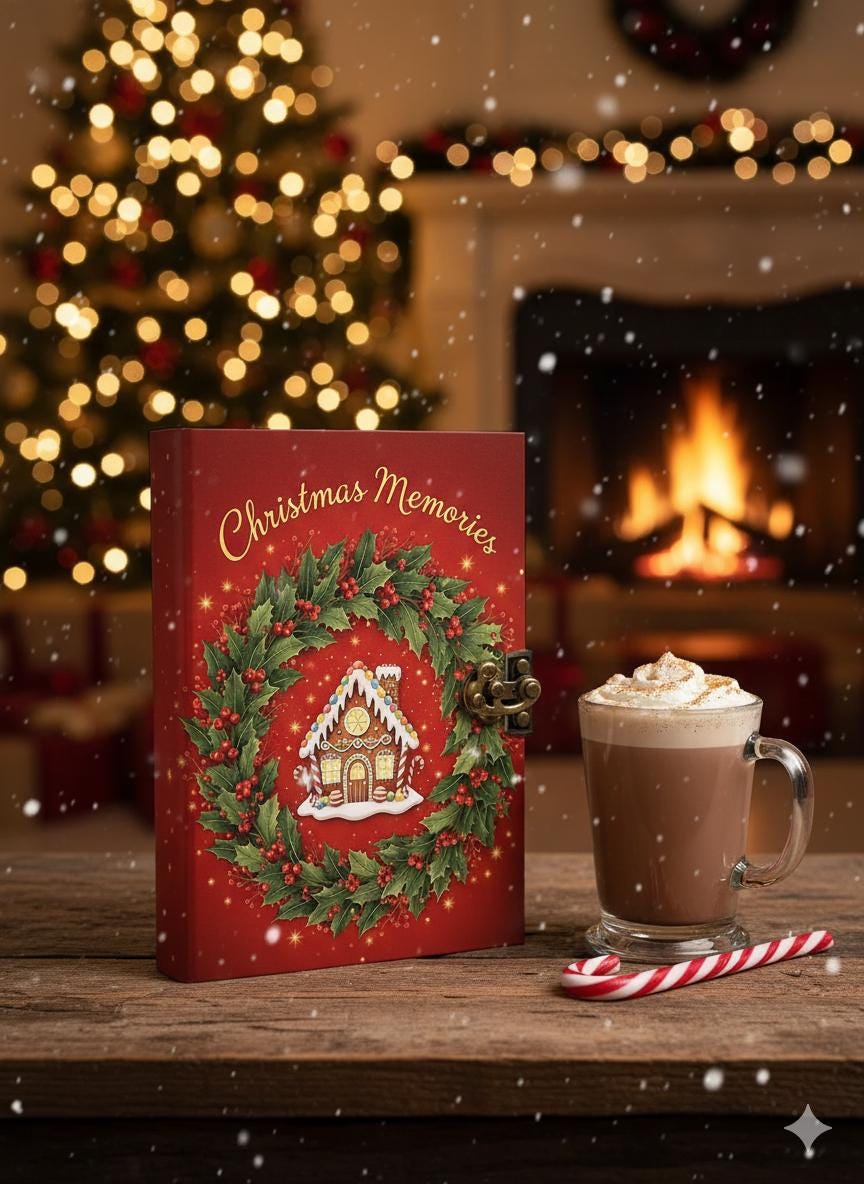 Christmas leather Journal Book of Shadows Vintage Holiday Journal Christmas Gifts