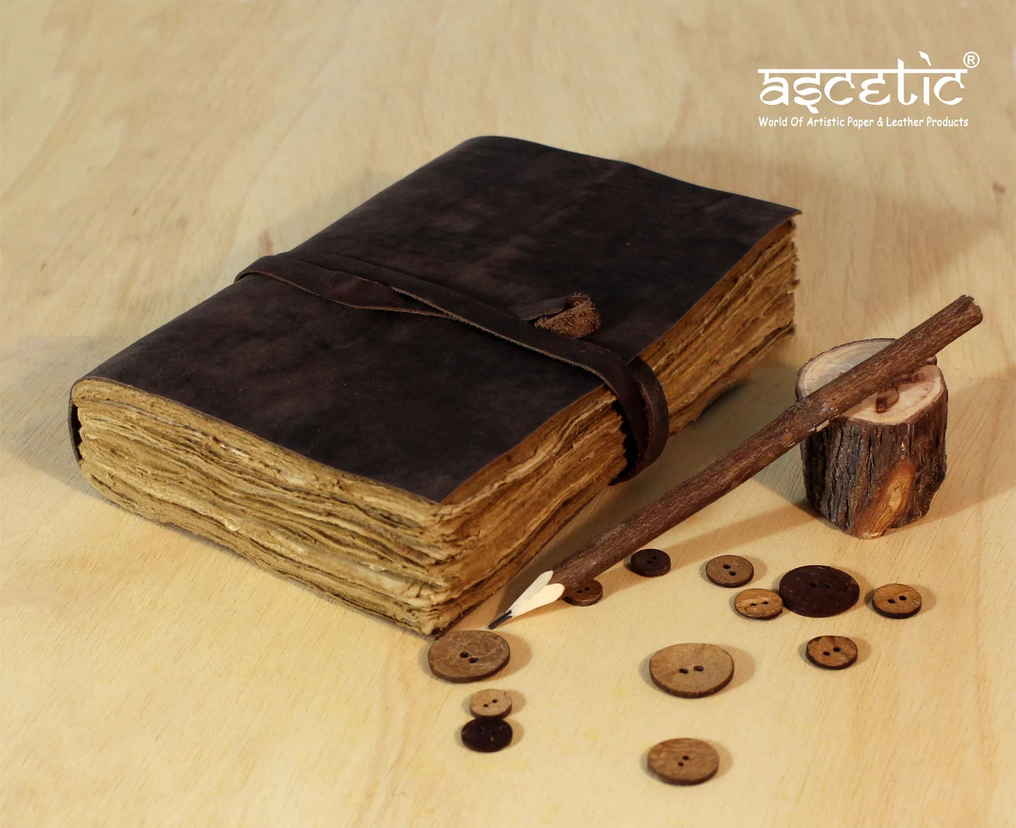 Leather Journal - Blank Spell Book of Shadows, Grimoire Journal, Travel Writing Notebook, Antique Deckle Edge Paper Gifts For Women