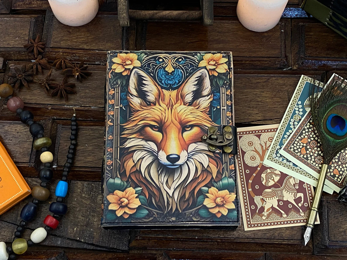 Wolf Grimoire Leather Journal • handmade leather journal, Celtic journal, 200 deckle Edge pages Daily notpad, recipe book, travel diary,