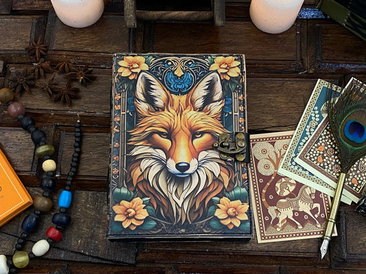 Wolf Grimoire Leather Journal • handmade leather journal, Celtic journal, 200 deckle Edge pages Daily notpad, recipe book, travel diary,