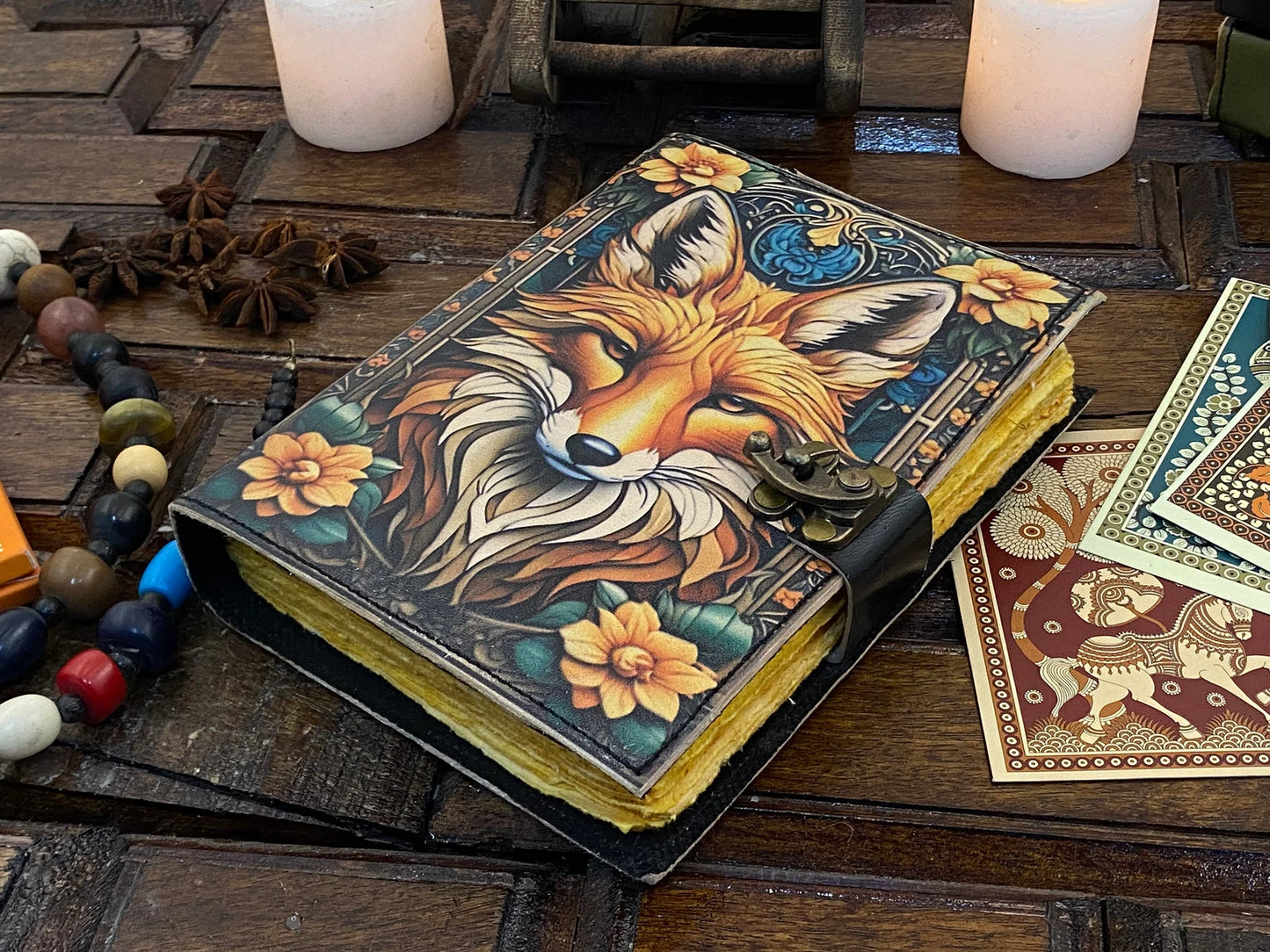 Wolf Grimoire Leather Journal • handmade leather journal, Celtic journal, 200 deckle Edge pages Daily notpad, recipe book, travel diary,