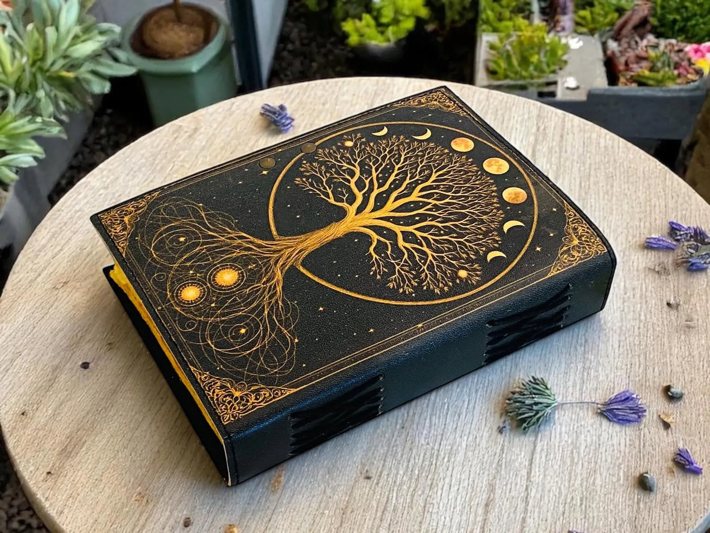 Handmade Tree of Life Leather Journal | Pagan Grimoire, Book of Shadows