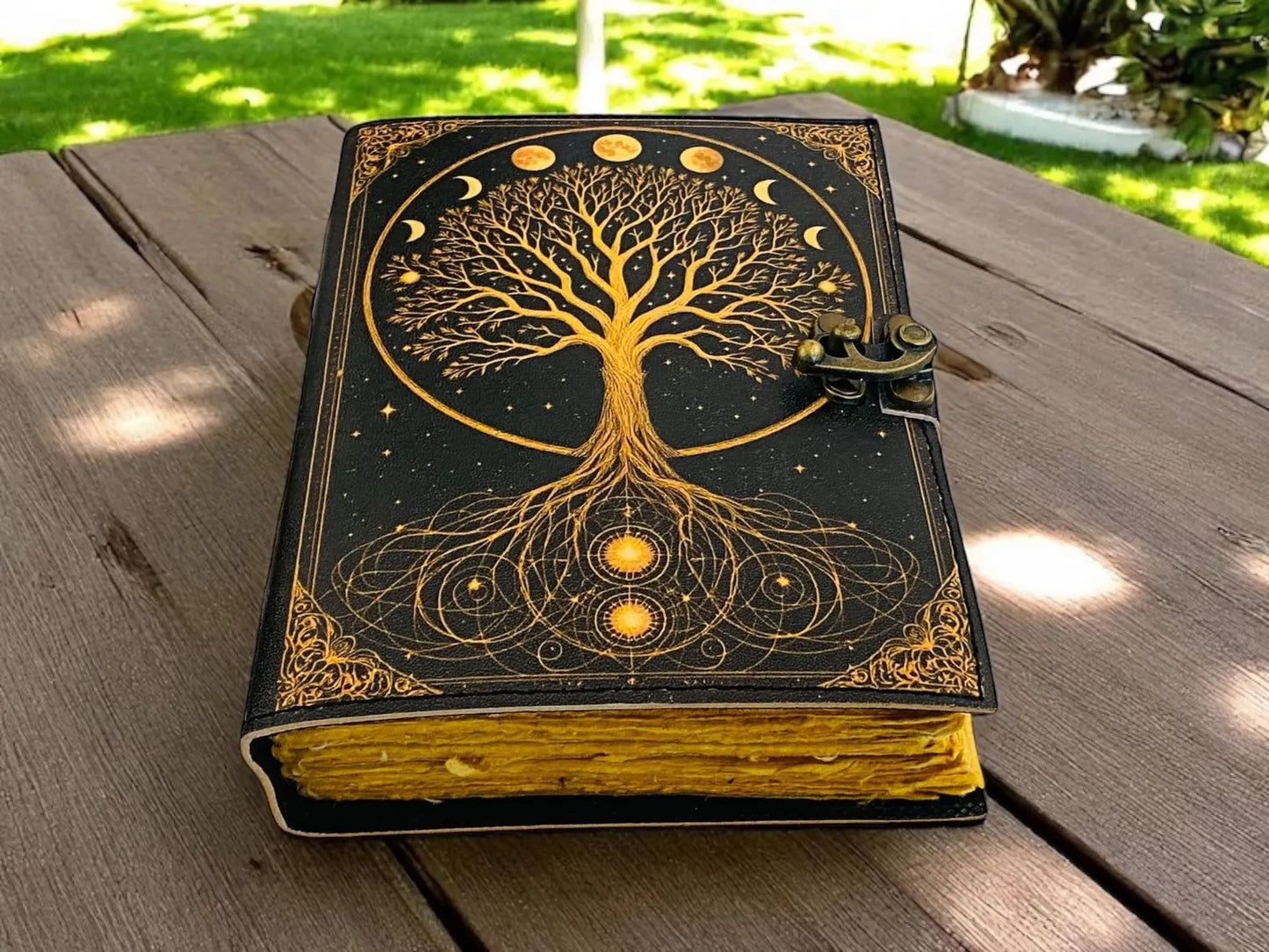 Handmade Tree of Life Leather Journal | Pagan Grimoire, Book of Shadows
