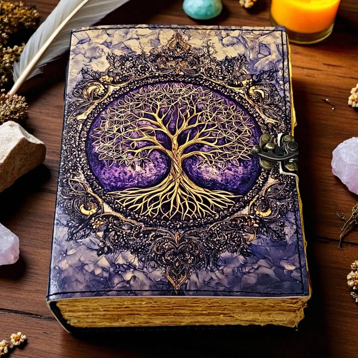 Tree of Life Leather Journal | Handmade Vintage Notebook | Wiccan Witchcraft Diary | Spiritual Writing Sketchbook | Boho Gift