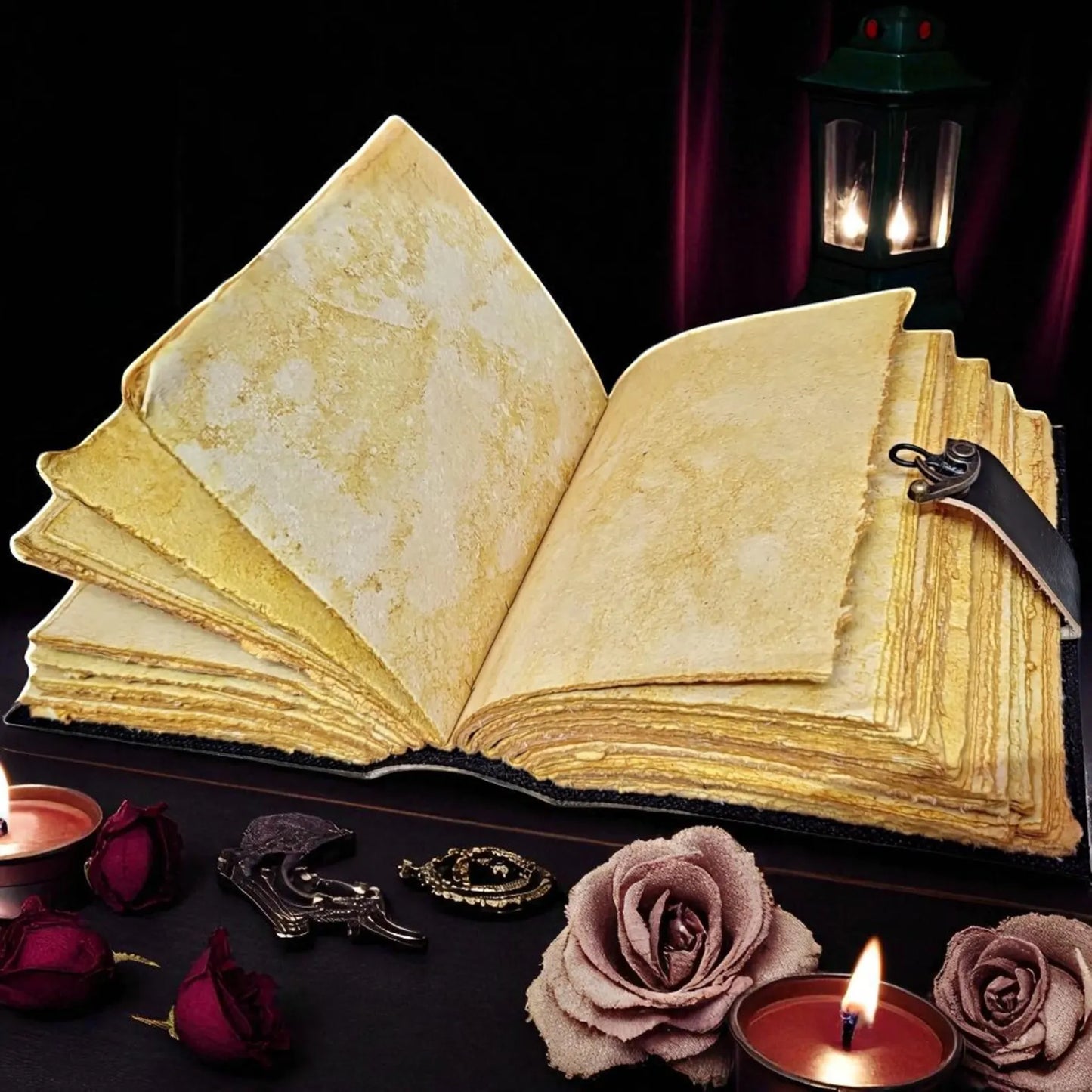 Fox leather Grimoire Journal Leather Notebook