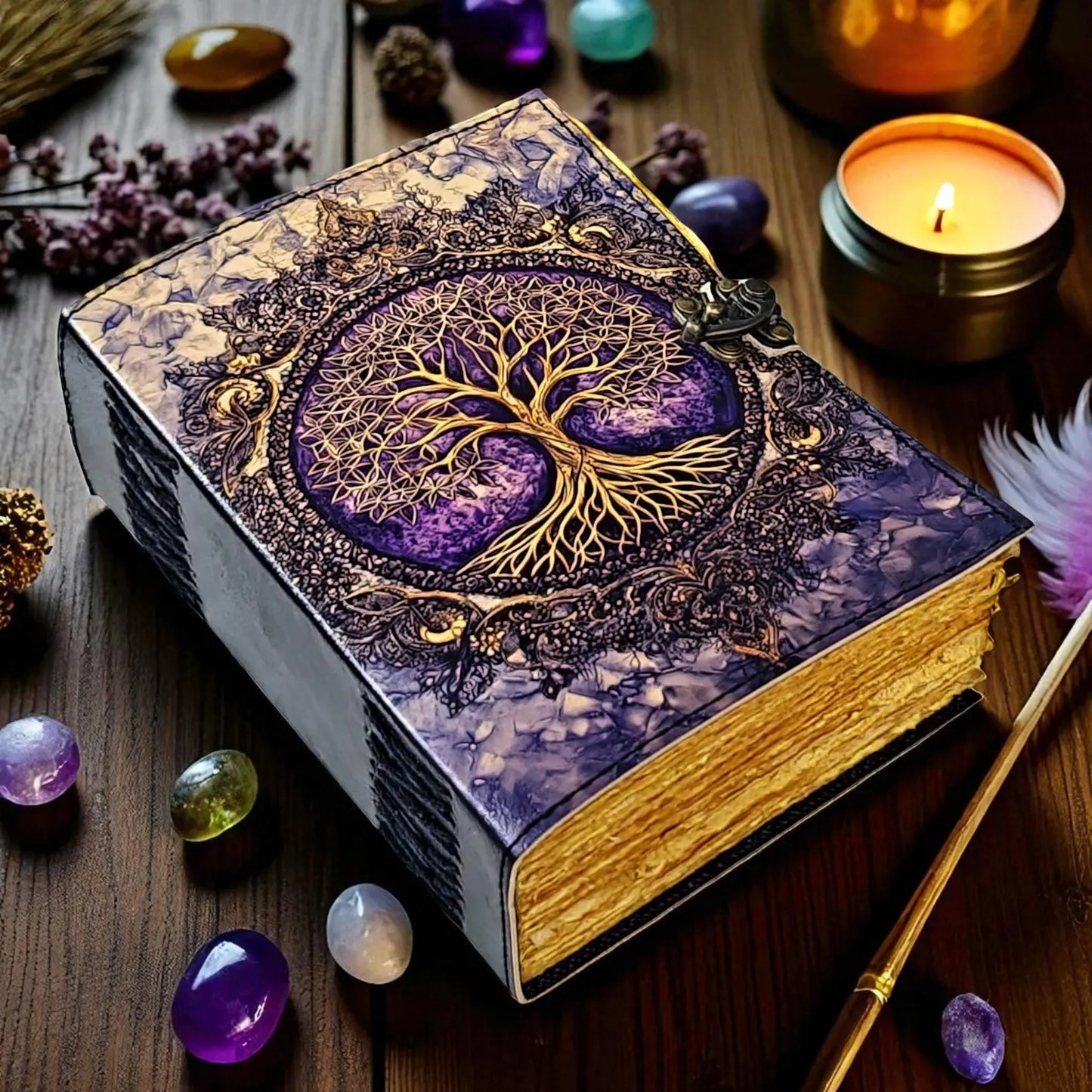 Tree of Life Leather Journal | Handmade Vintage Notebook | Wiccan Witchcraft Diary | Spiritual Writing Sketchbook | Boho Gift