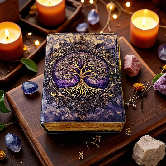 Tree of Life Leather Journal | Handmade Vintage Notebook | Wiccan Witchcraft Diary | Spiritual Writing Sketchbook | Boho Gift