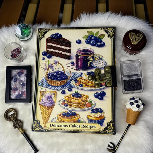 Delicious Cakes Recipe Journal – Handmade Leather Blank Book, Dessert Lover Gift, Kitchen Notebook, Vintage Baking Journal, Gift for Mother